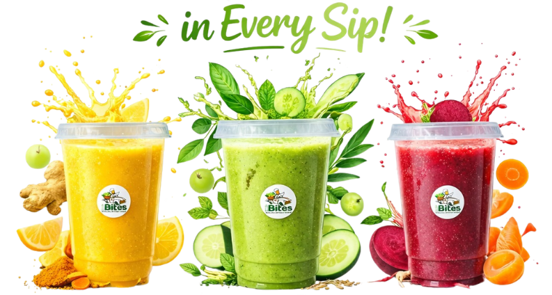 iBites best selling cold pressed juices - immunity booster, hair detox shots and skin glow wellness shots